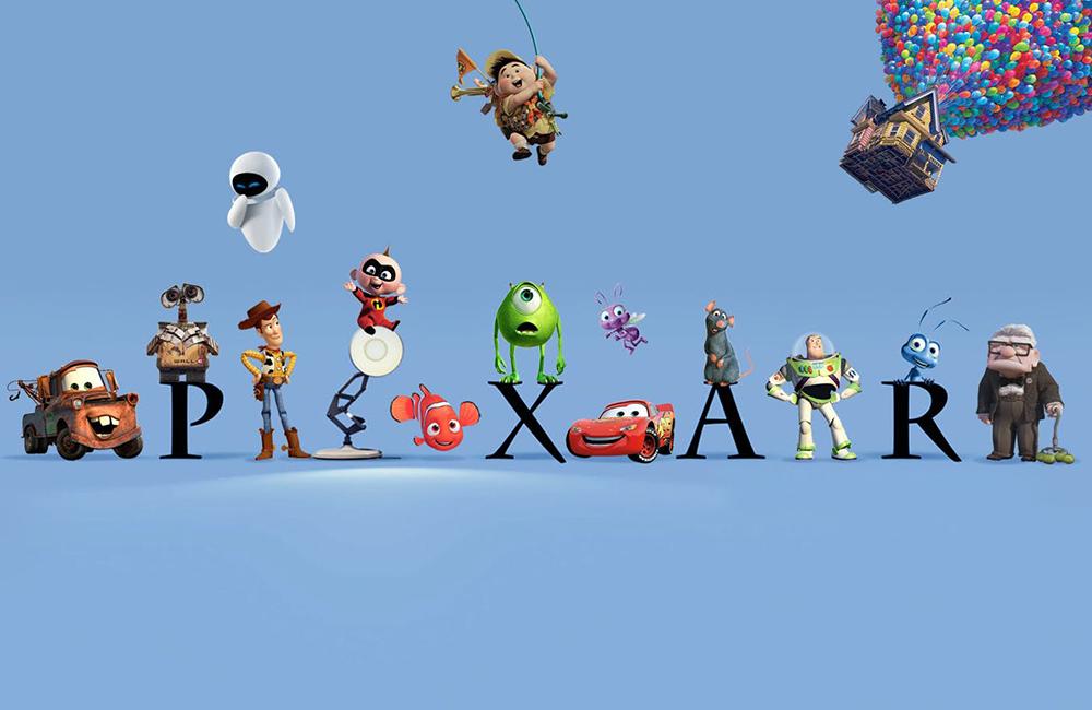 Pixar logo with characters