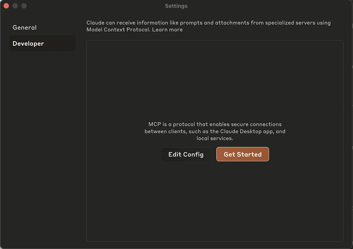 Blog - MCP Server - Open Developer tab