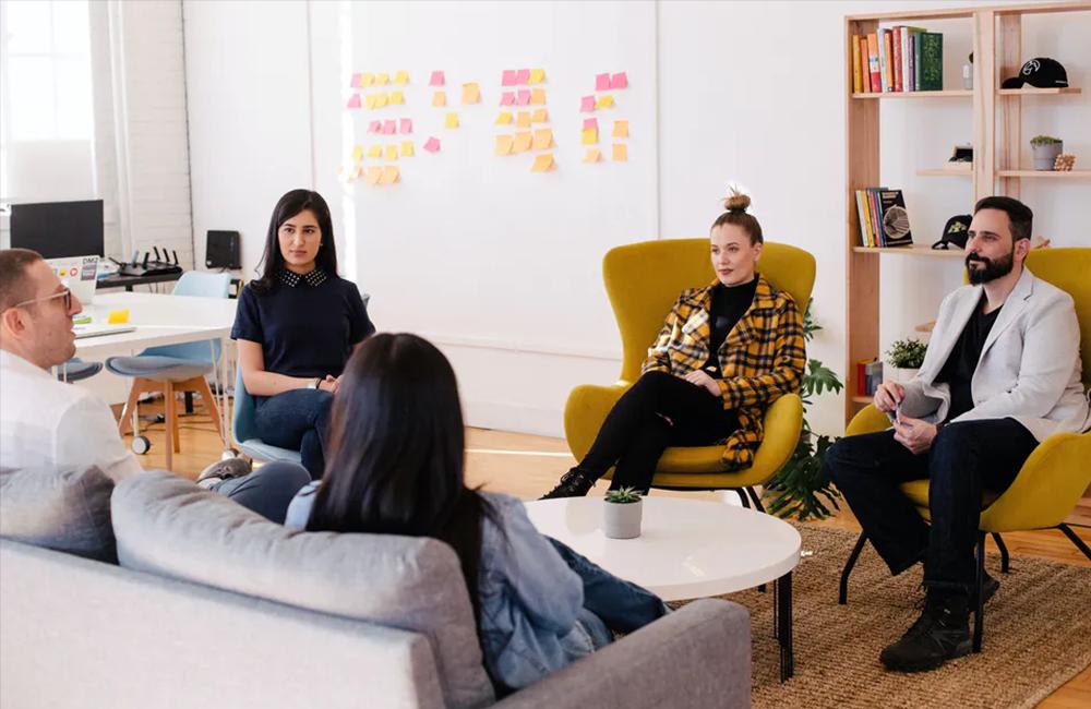 Group meeting in chairs