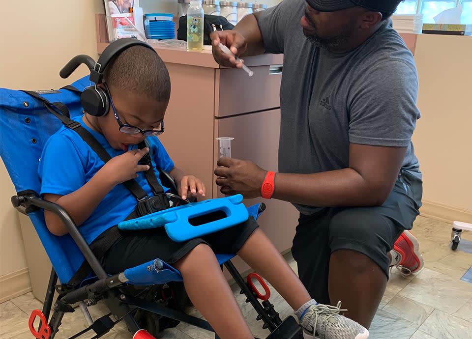 Child in first aid room at Disney