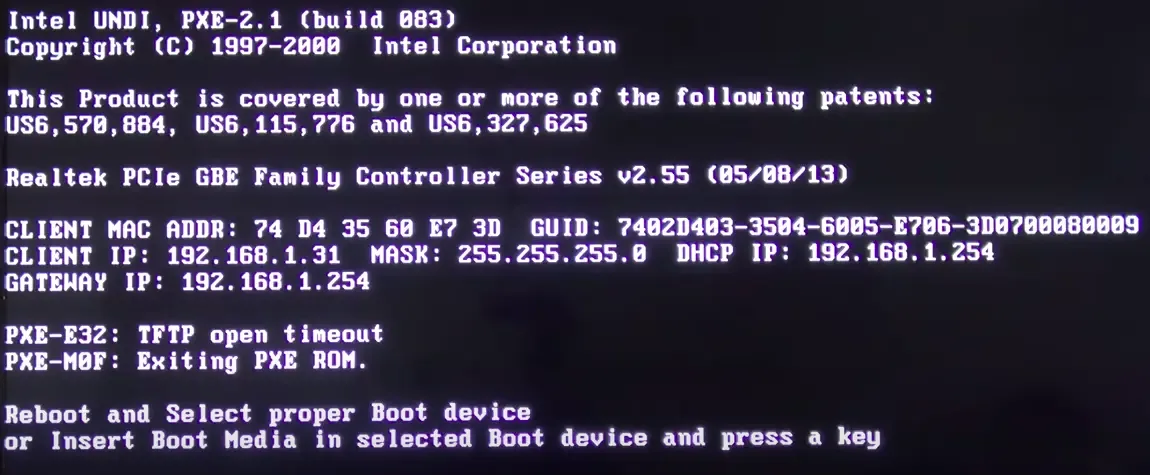 Bare Metal Provisioning - Bare metal trying to boot via network