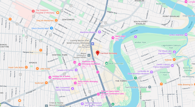 Map - Fairmont Hotel Winnipeg