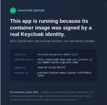 Image - Keycloak + Sigstore: Binding Human Identity to Artifact Signatures