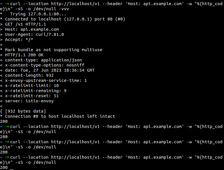Simplify API Mgmt Istio - Rate Limiting 1