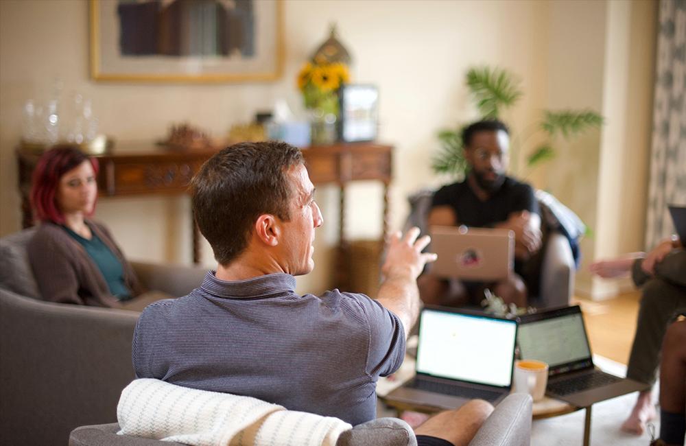 Man Talking During Business Meeting