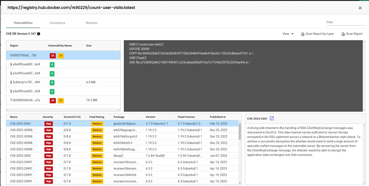 Registry vulnerabilities - NeuVector