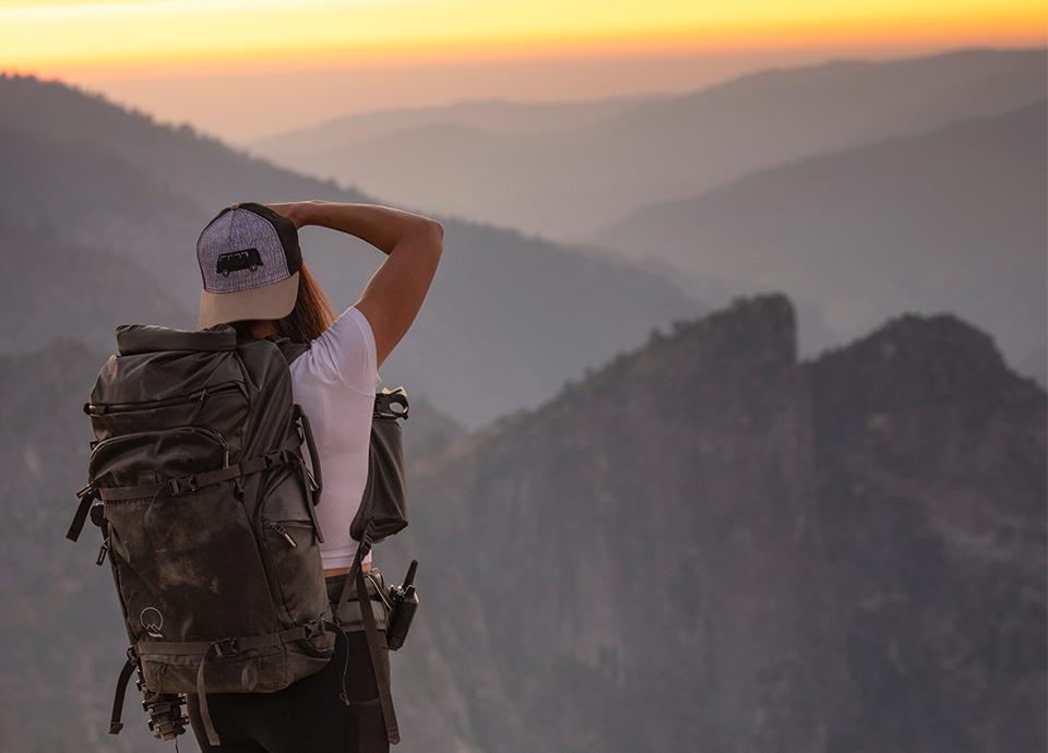 Hiker sunset