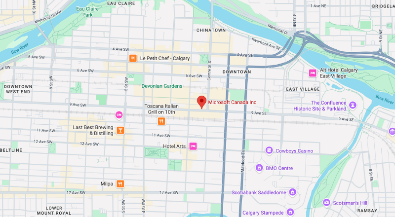 Map - Microsoft Canada