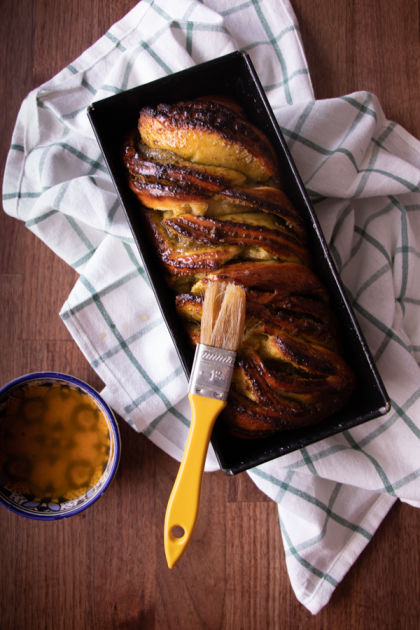 Pistachio and orange babka making steps