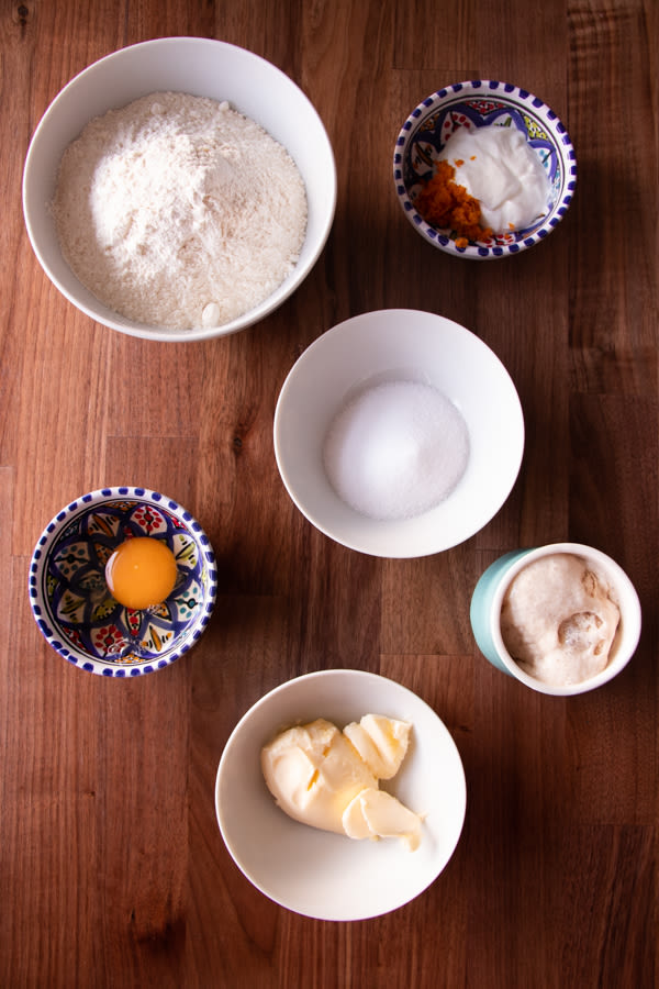 Pistachio and orange Babka : ingredients