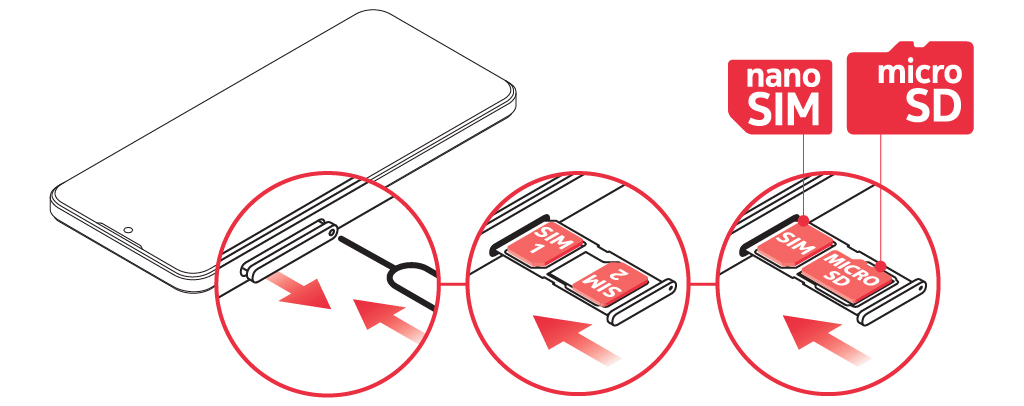 HMD Aura² user guide: Insert the SIM and memory cards