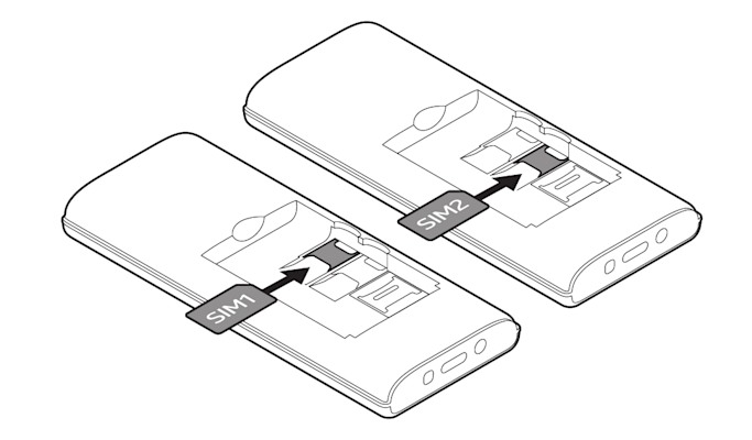 Insert the SIM cards