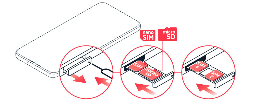 Sett inn kortene hvis du har en telefon med to SIM-kortspor