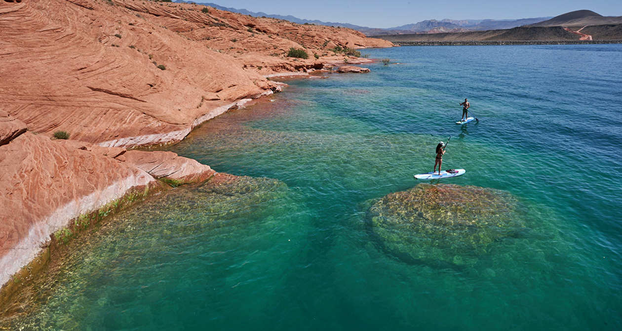 St. George (Greater Zion) | Photo Gallery | 0 - St. George Paddleboarding
 Sand Hollow is about 20 minutes north of downtown St George and one of the most popular state parks in Utah.