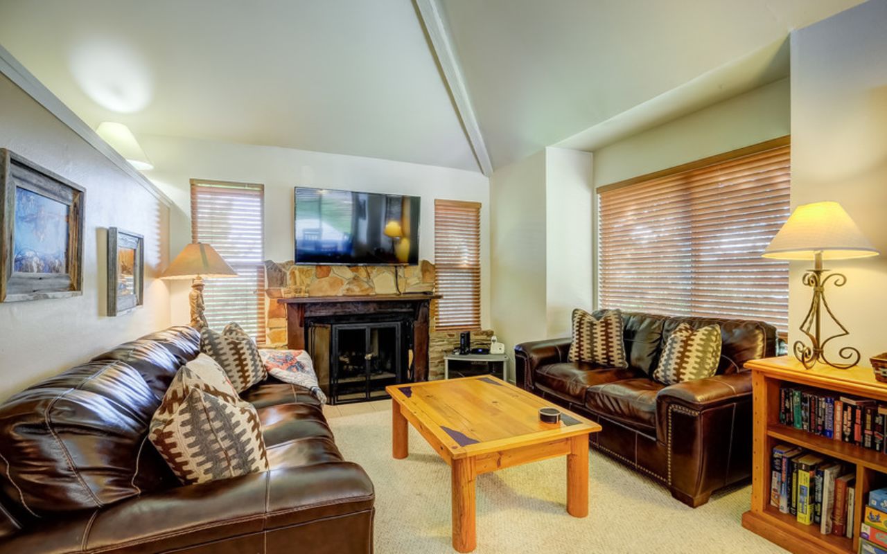 Park City Canyons Lodging | Photo Gallery | 3 - Park City Canyons Vacation Rentals Living Room with Fireplace