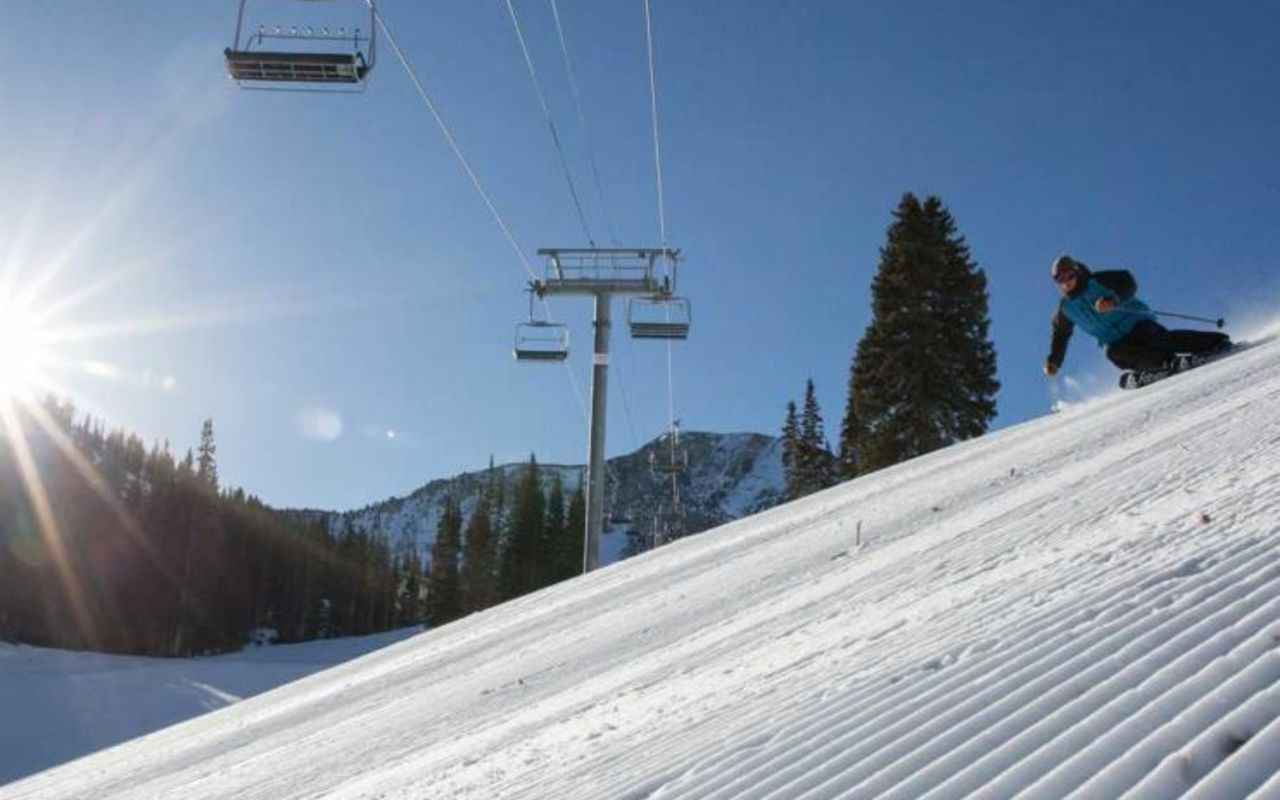 Alta Ski Area | Photo Gallery | 8 - Skier moving down slope at Alta Ski Resort