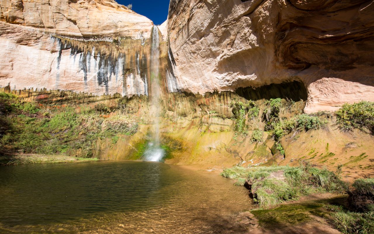 Hikes | Photo Gallery | 2 - The waterfall at Upper Calf Creek Falls in Grand Staircase-Escalante National Monument