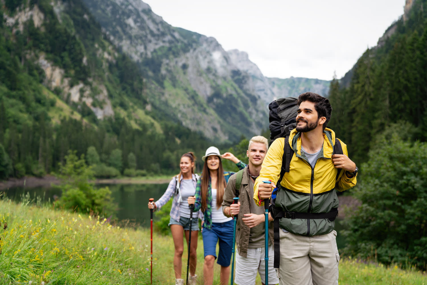 Hikers_stock - A group of hikers enjoying the mountains