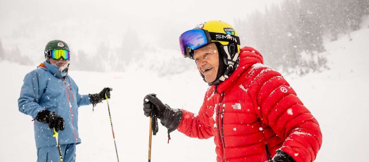 Junior Bounous loves to ski at 98 years old - Junior Bounous loves to ski at 98 years old