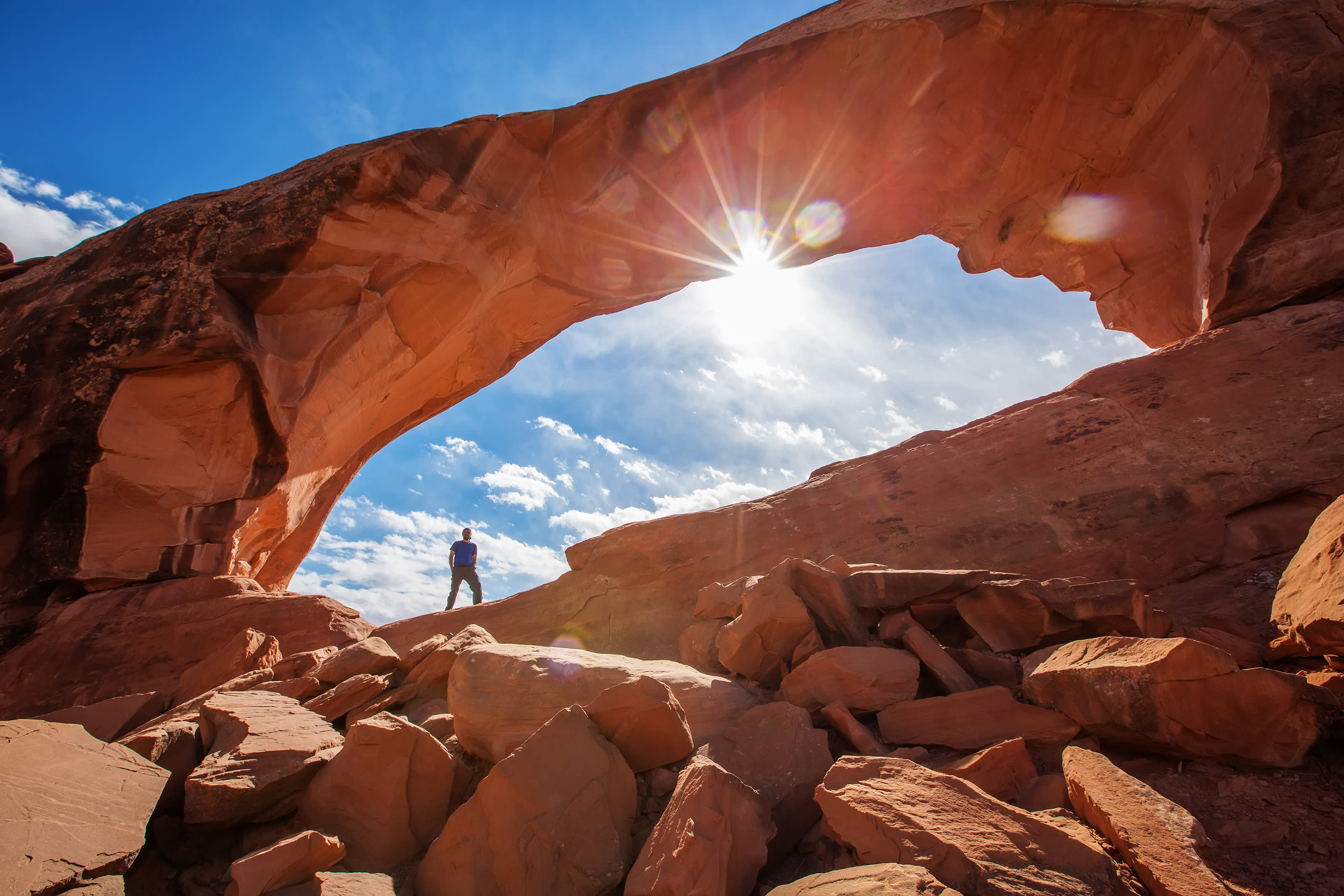 Test image - Guy hiking in Arches