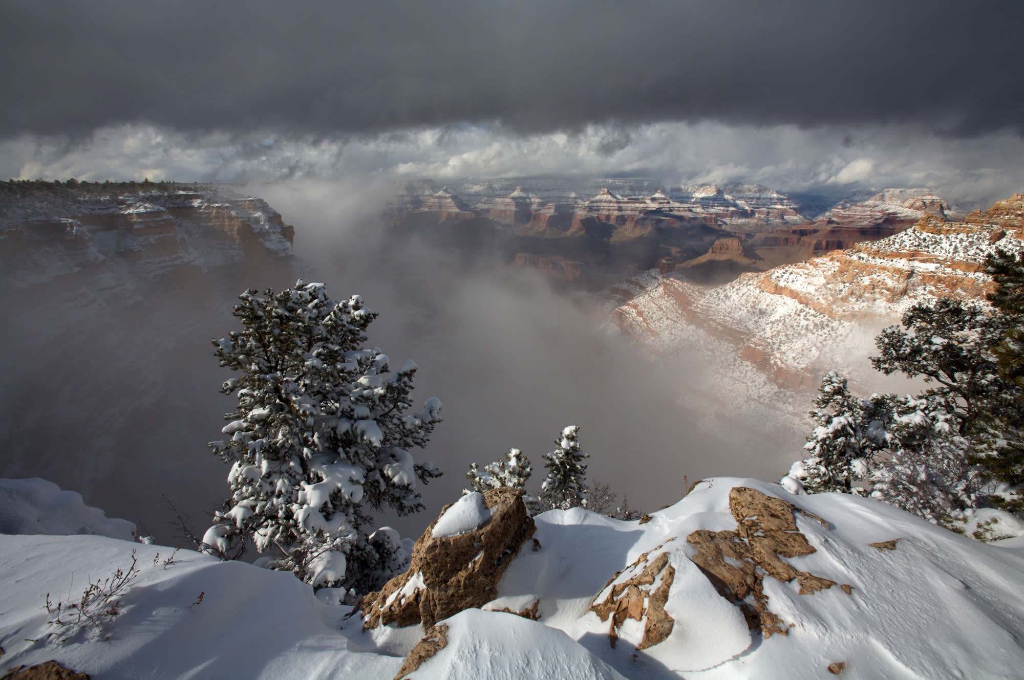 Snow covered Grand Canyon