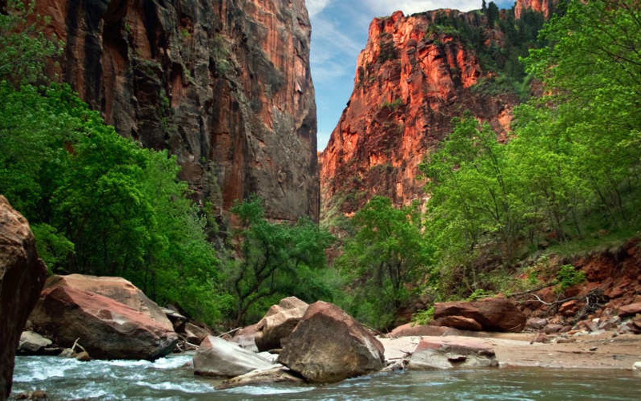 Places To See in Zion | Photo Gallery | 3 - Zion National Park Cliffs and River