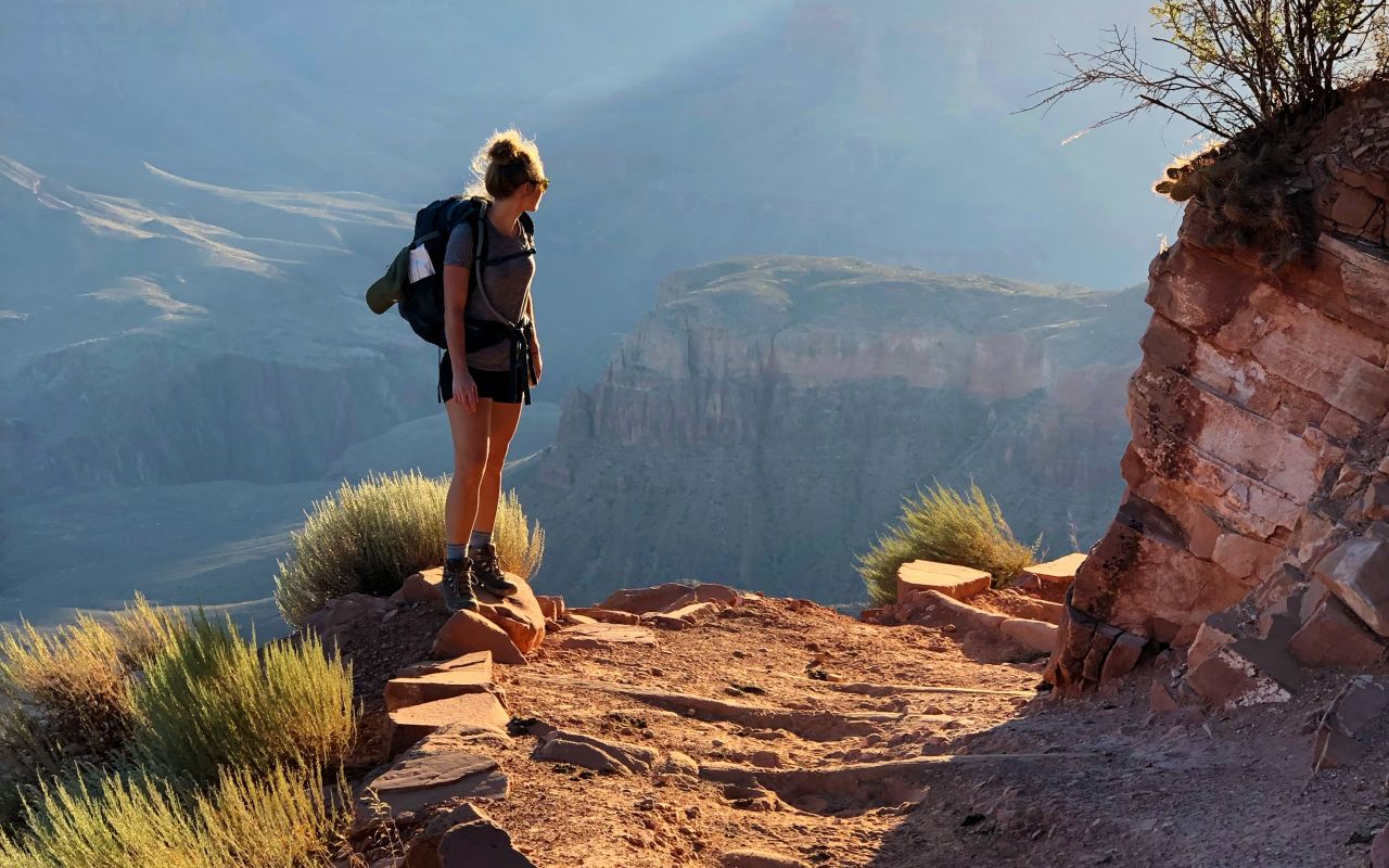Hiking in the Grand Canyon | Photo Gallery | 1 - Woman hiking the Grand Canyon in Arizona
