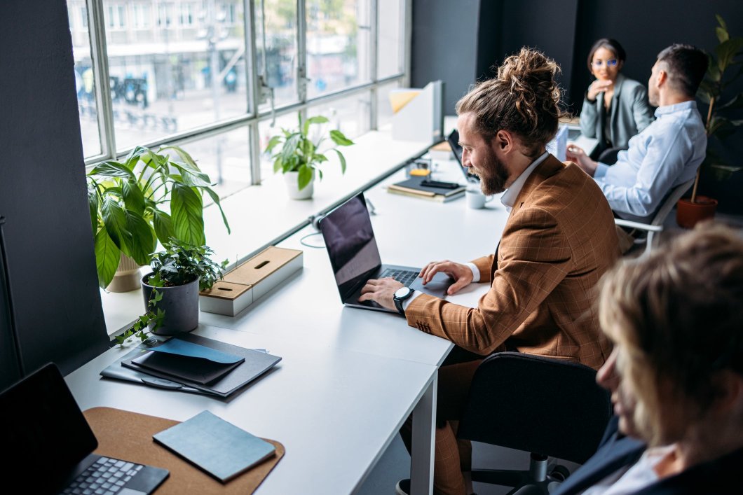 Colleagues working in an office