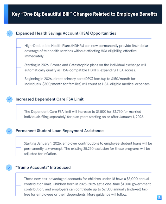 Key OBBB changes to employee benefits