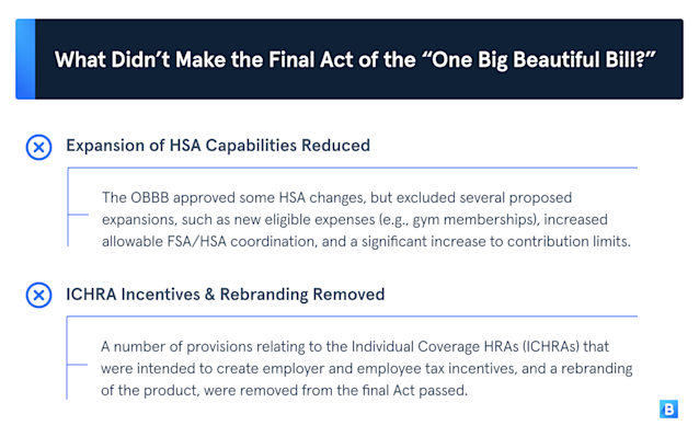 OBBB what didnt make the final act for benefits