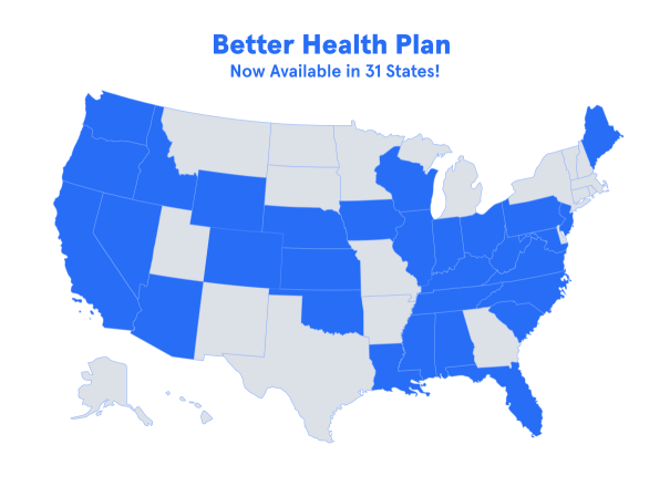 better health plan licensed in 31 states