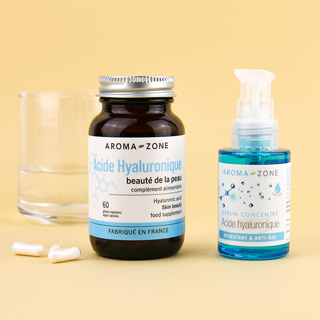 Complément Alimentaire Anti-Âge à L'Acide Hyaluronique - 60 Gélules Végan - Aroma Zone