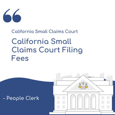 California Small Claims Court Filing Fees