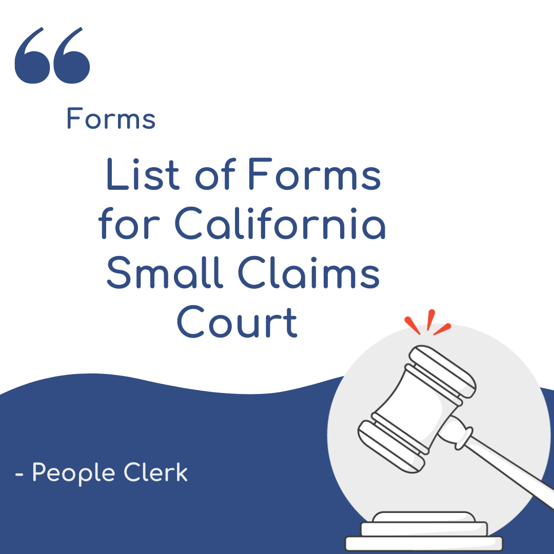 Guide to California Small Claims Forms