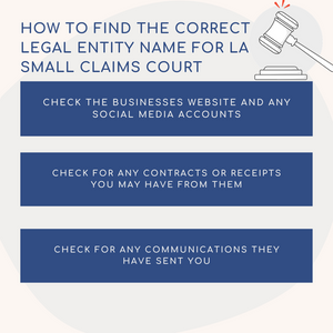 How To Find The Correct Legal Entity Name For LA Small Claims Court