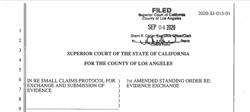 If you file a small claims lawsuit in Los Angeles, you are required to exchange your evidence with the other party before the hearing.