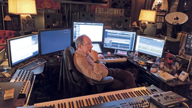 Hans Zimmer in his keyboard house