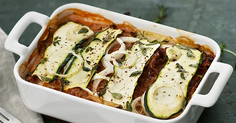 Kesäkurpitsa-Quorn-lasagne