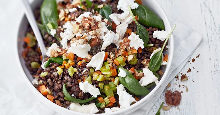 Vuohenjuustoinen linssipaistos