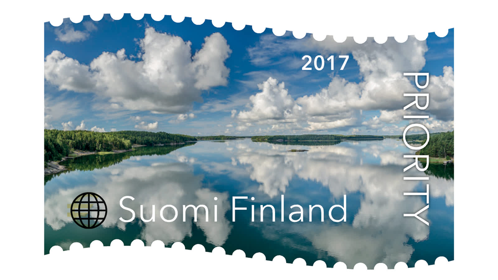 Stiina Hovi: Pilviä Saaristossa (postimerkki)