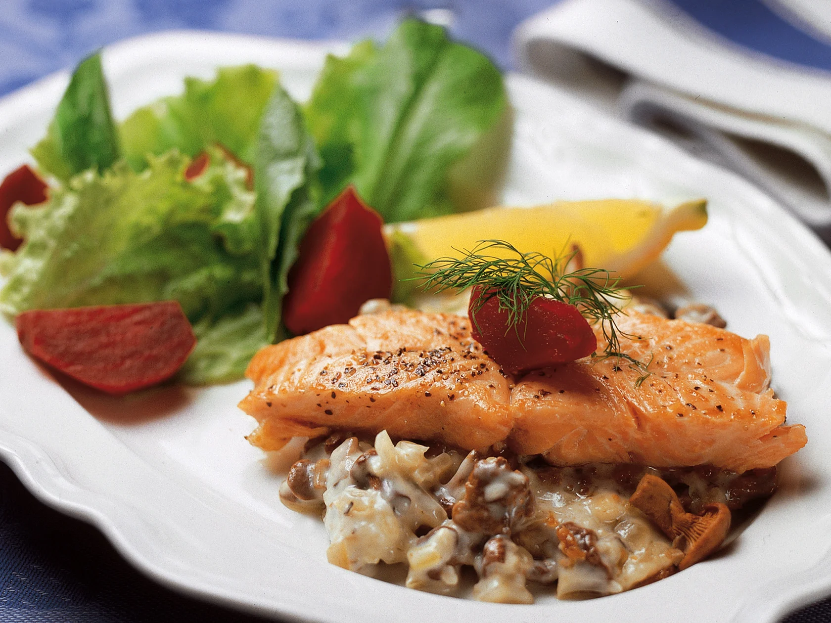 Lohta ja sienimuhennosta