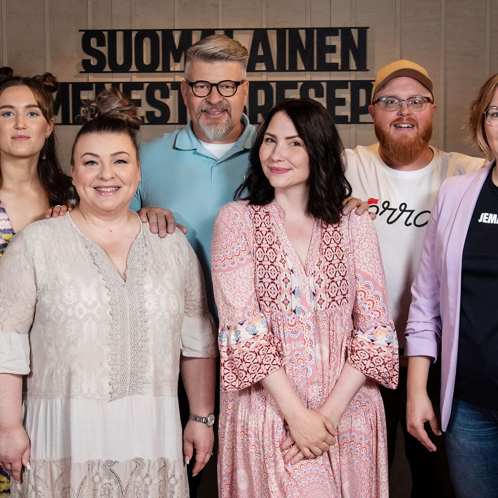 Kuvassa Suomalainen menestysresepti 2023 -finalistit vasemmalta oikealle: Kaisa, Mimi, Tero, Nanne, Roy ja Mari