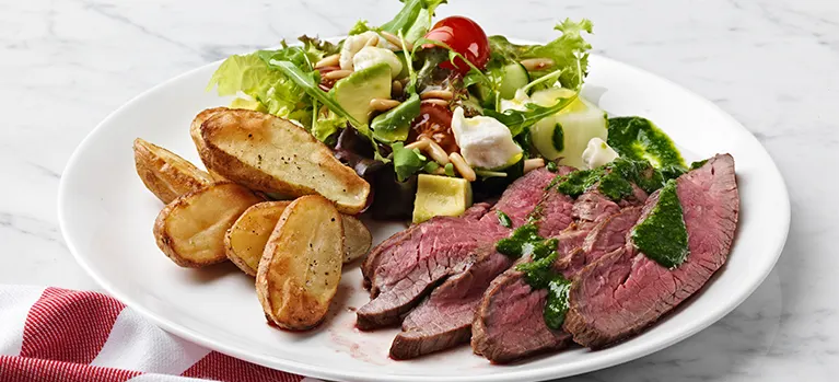 Flank steak,  Yrtti - ja sitruunaöljy