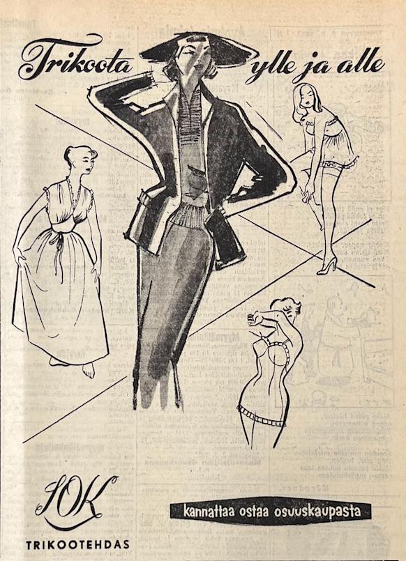 Sukkahousumainos 1953