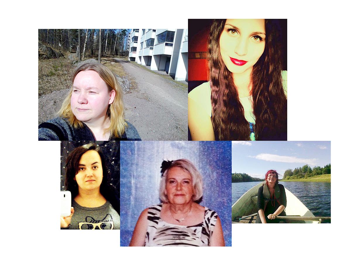 Satu Löytty, Milla Kortesniemi, Anja Tuominen, Pirjo Kunnari ja Sari Svensk.