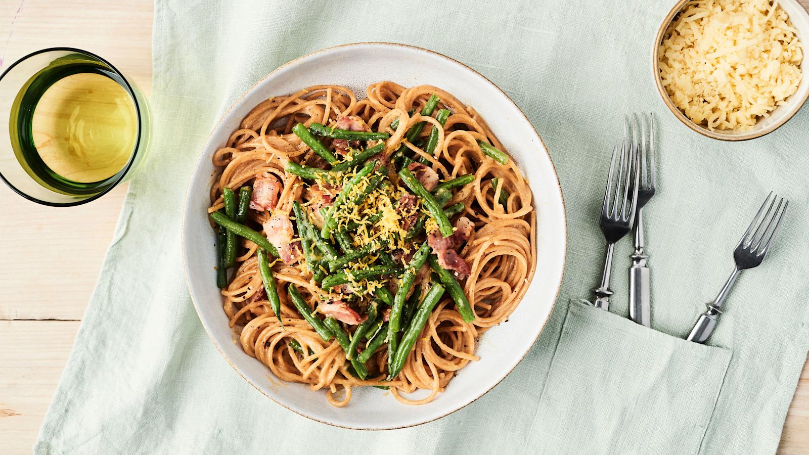 Papupasta carbonara