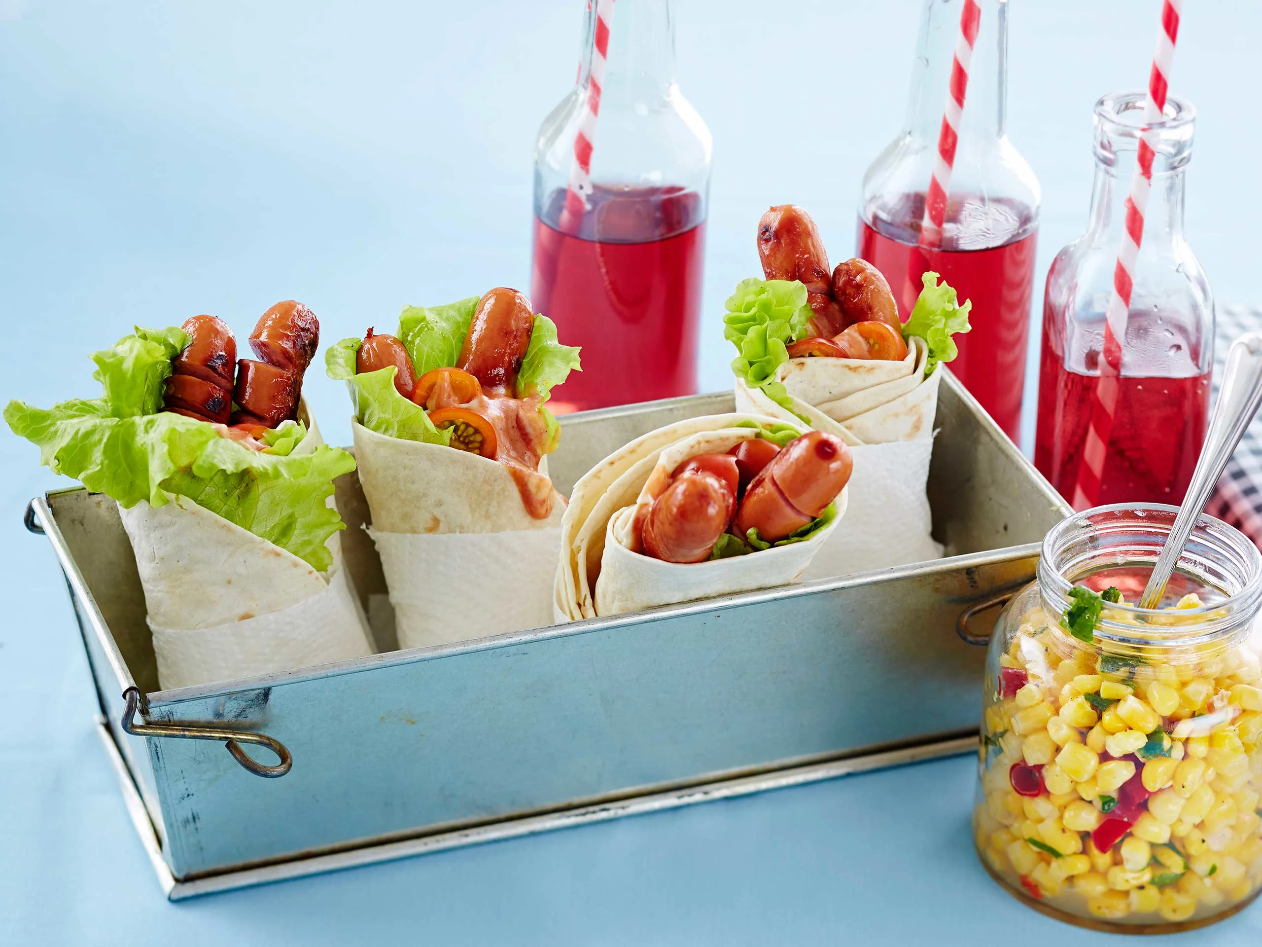 Nakki-tortillakääröt ja maissisalsa