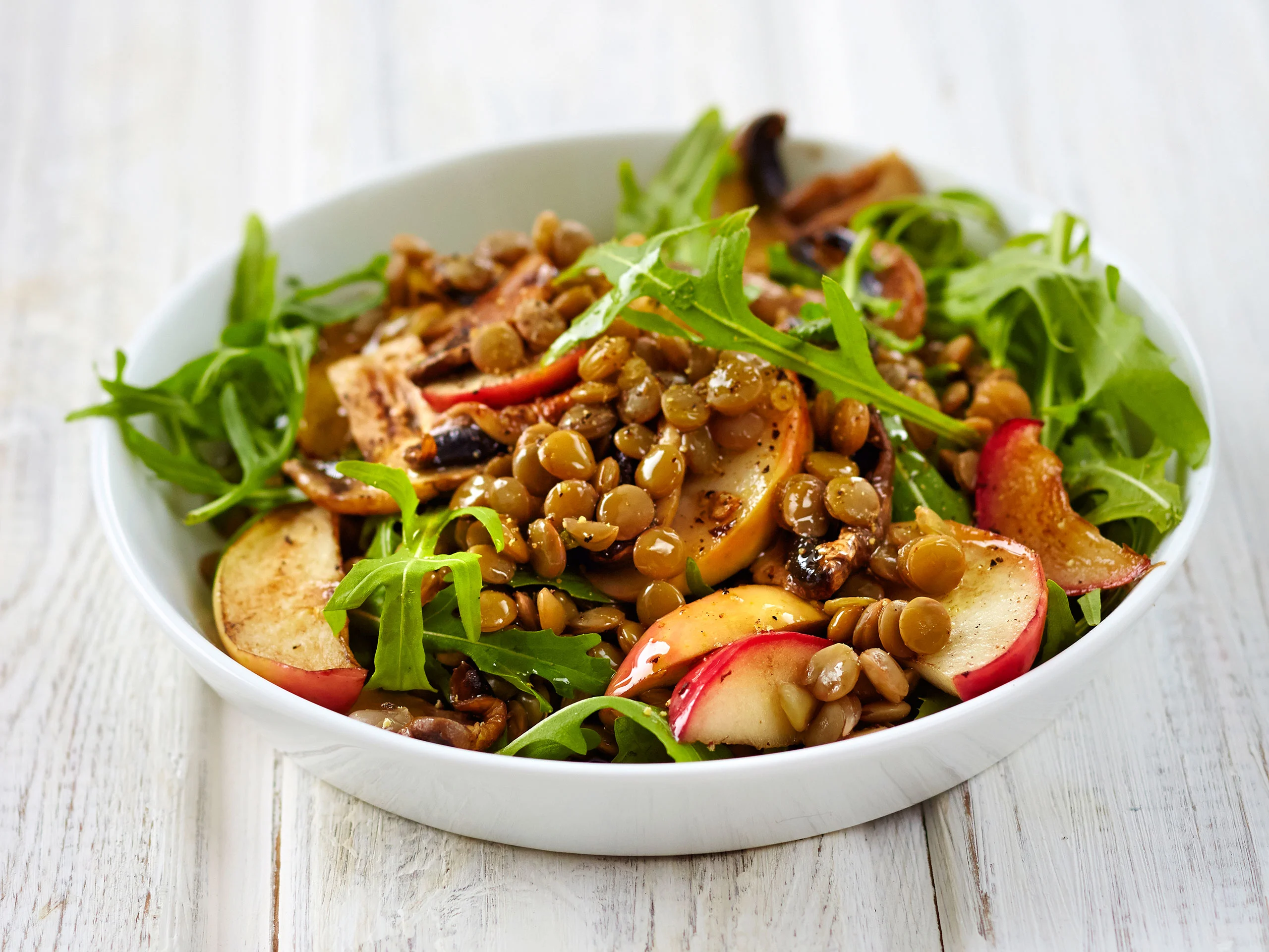 Sieni-linssisalaatti