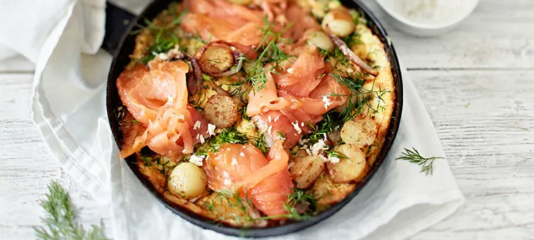 Västerbotten-munakas, lohta ja piparjuurta