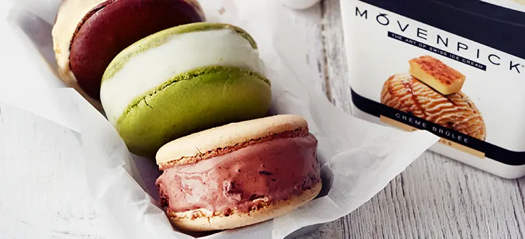 Macaron-jäätelösandwich